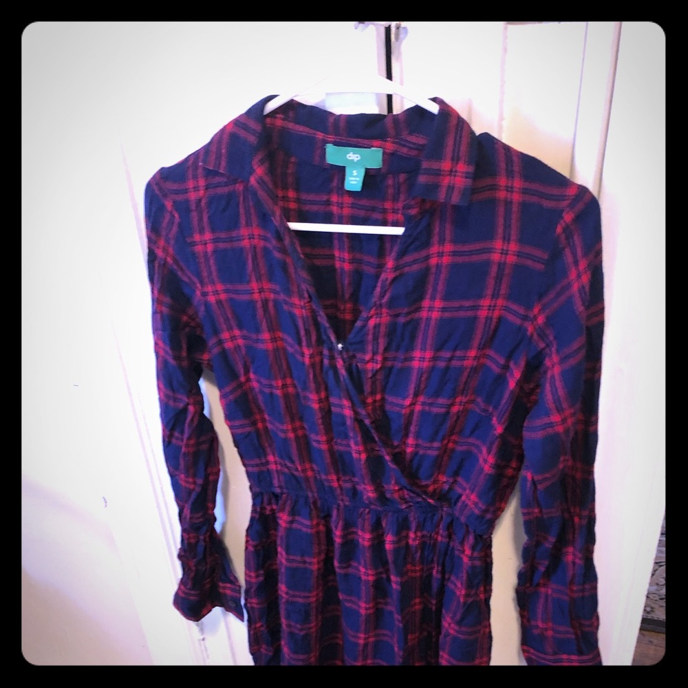 Plaid tee shirt dress